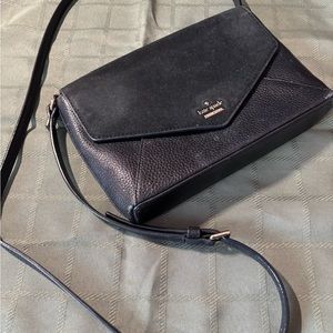 Kate Spade Black Crossbody Bag Spencer’s Court Suede & Leather Envelope